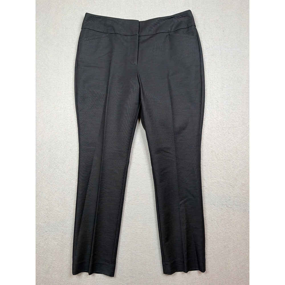Ann Taylor Petite Curvy Slim Leg Pants Black Cotton Spandex 6P 20375393